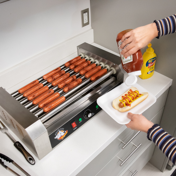 Hot Dog Roller - 18 Capacity, Non-stick Stainless Steel Rollers, Detachable G