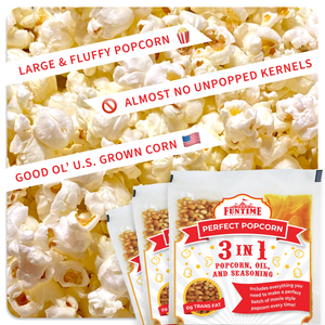 FunTime FT412 4-Ounce 3-in-1 Popcorn portion Movie Pouch Kit - 12pk