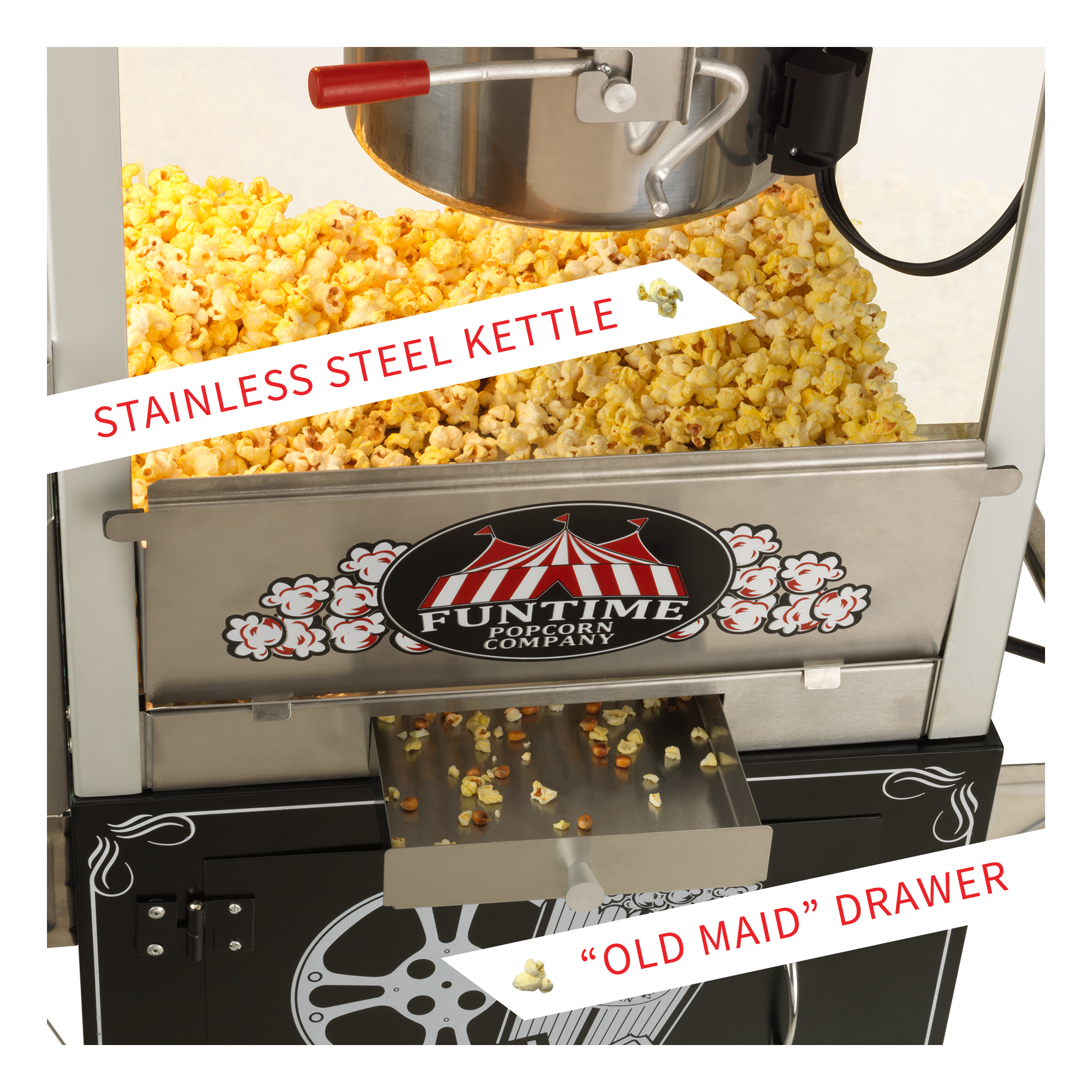 Great Northern Popcorn 1 Cups Oil Popcorn Machine, Stainless Steel, Vintage  Movie Theater Style, Countertop Model in the Popcorn Machines department at