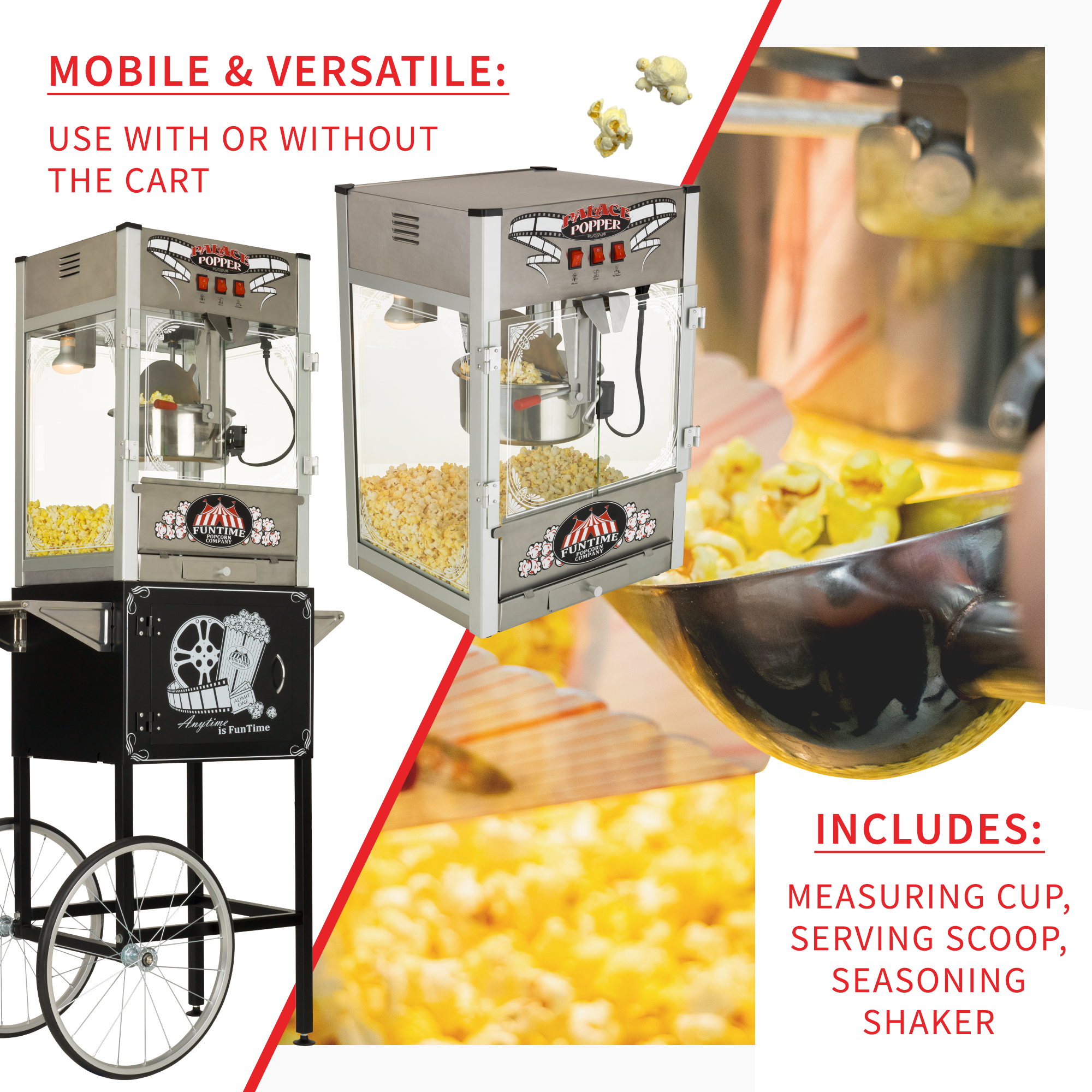 Great Northern Popcorn 16 Cups Oil Popcorn Machine, Black, Tabletop Retro Machine  Popcorn Popper in the Popcorn Machines department at