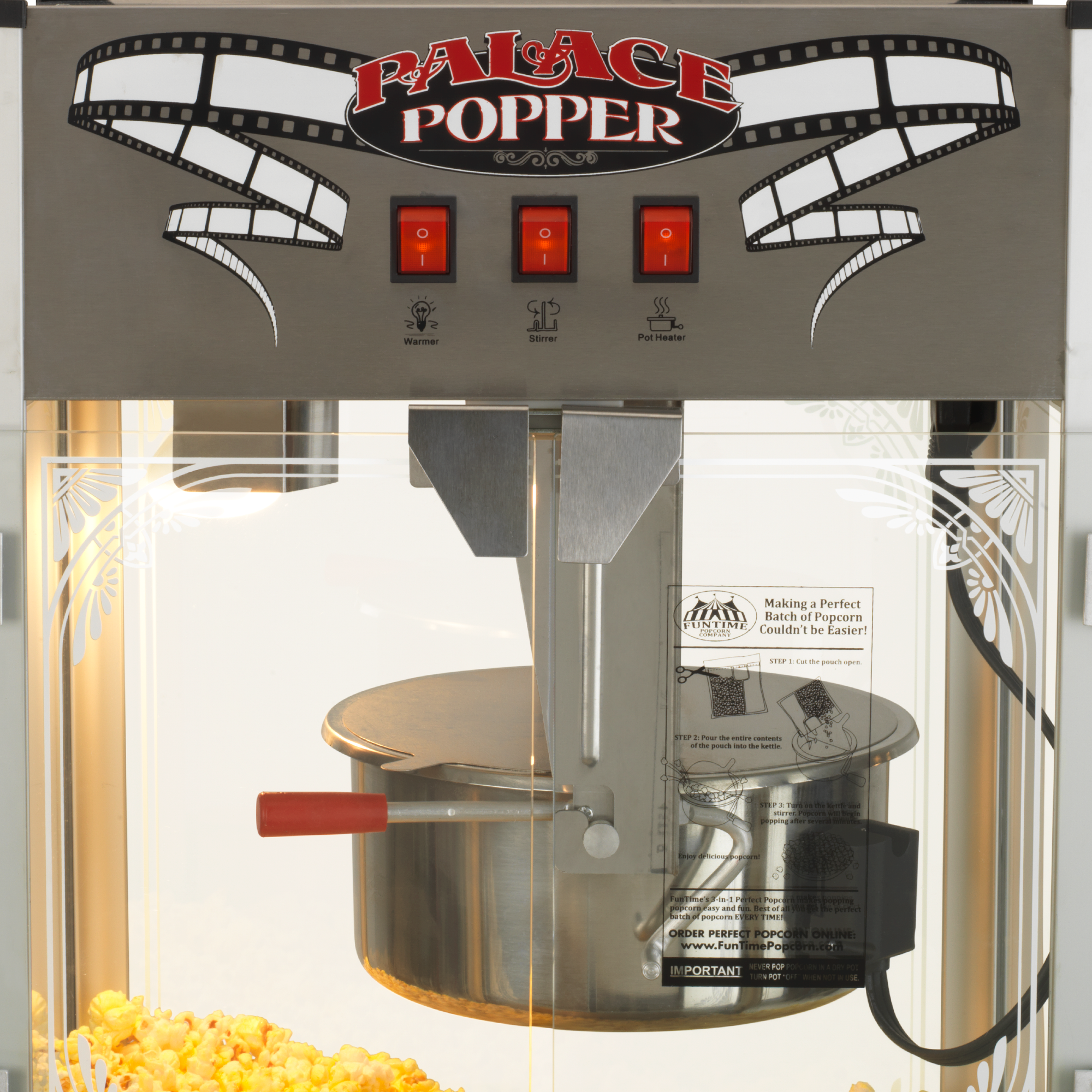 Great Northern Popcorn 6-Cup Capacity Vintage-Style Air Popper Countertop Popcorn Machine - White