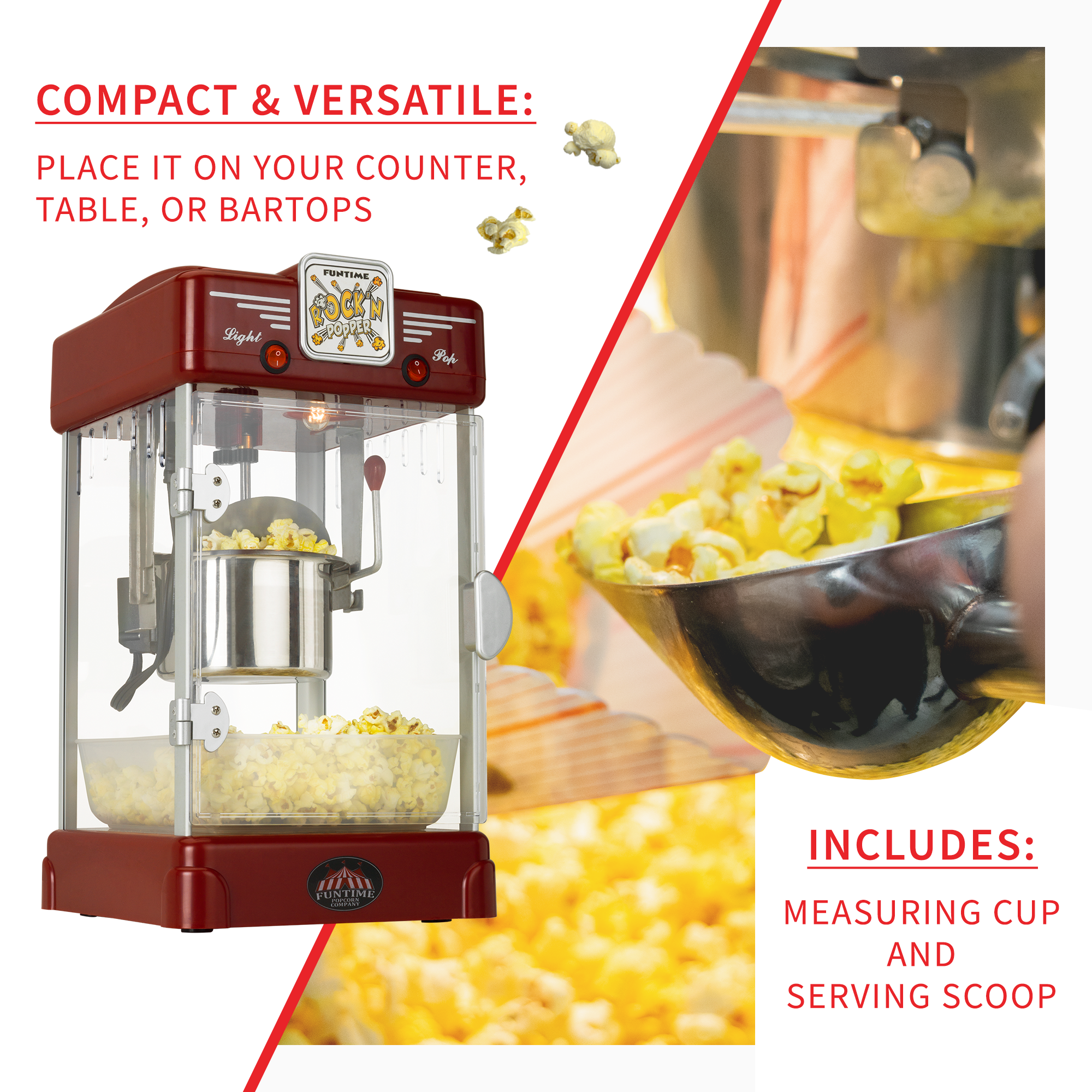 popcorn ファイル FunTime FT2518 2.5oz Rock'N Popper Popcorn Machine Maker