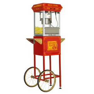 FunTime FT454CR 4oz Red Popcorn Popper Machine Maker Cart Vintage Style