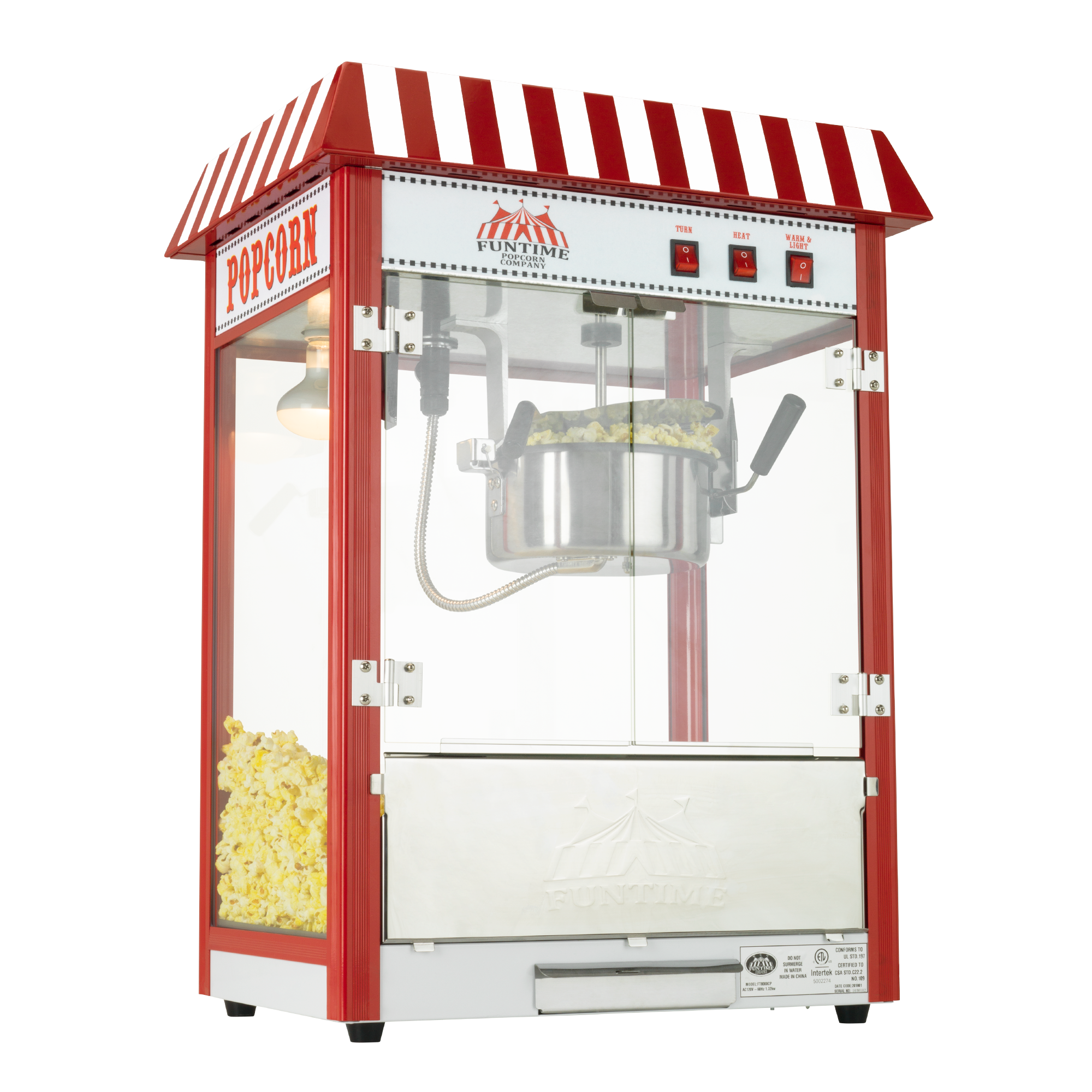 Funtime FT8000CP 8 oz Commercial Carnival Bar Style Popcorn Popper Machine