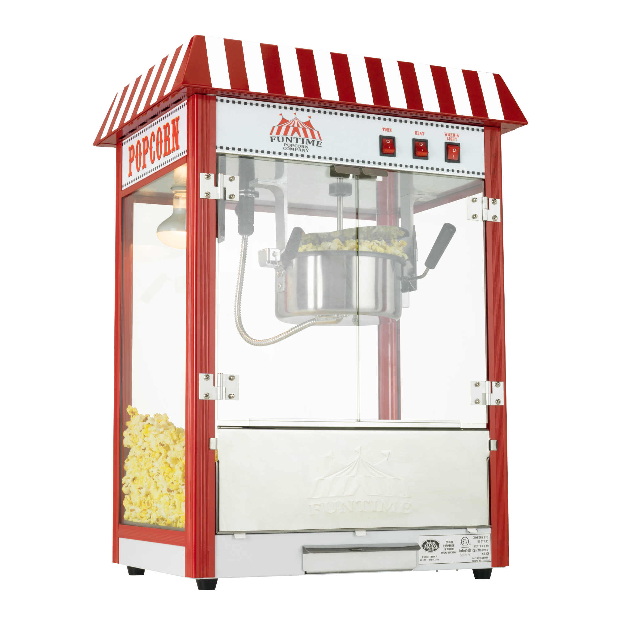 Hi Tek 8 oz Red Stainless Steel Commercial Popcorn Machine - 1 Count Box