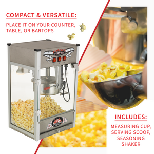 FunTime FT824PP Palace Popper 8 Oz Bar Style Popcorn Popper Machine