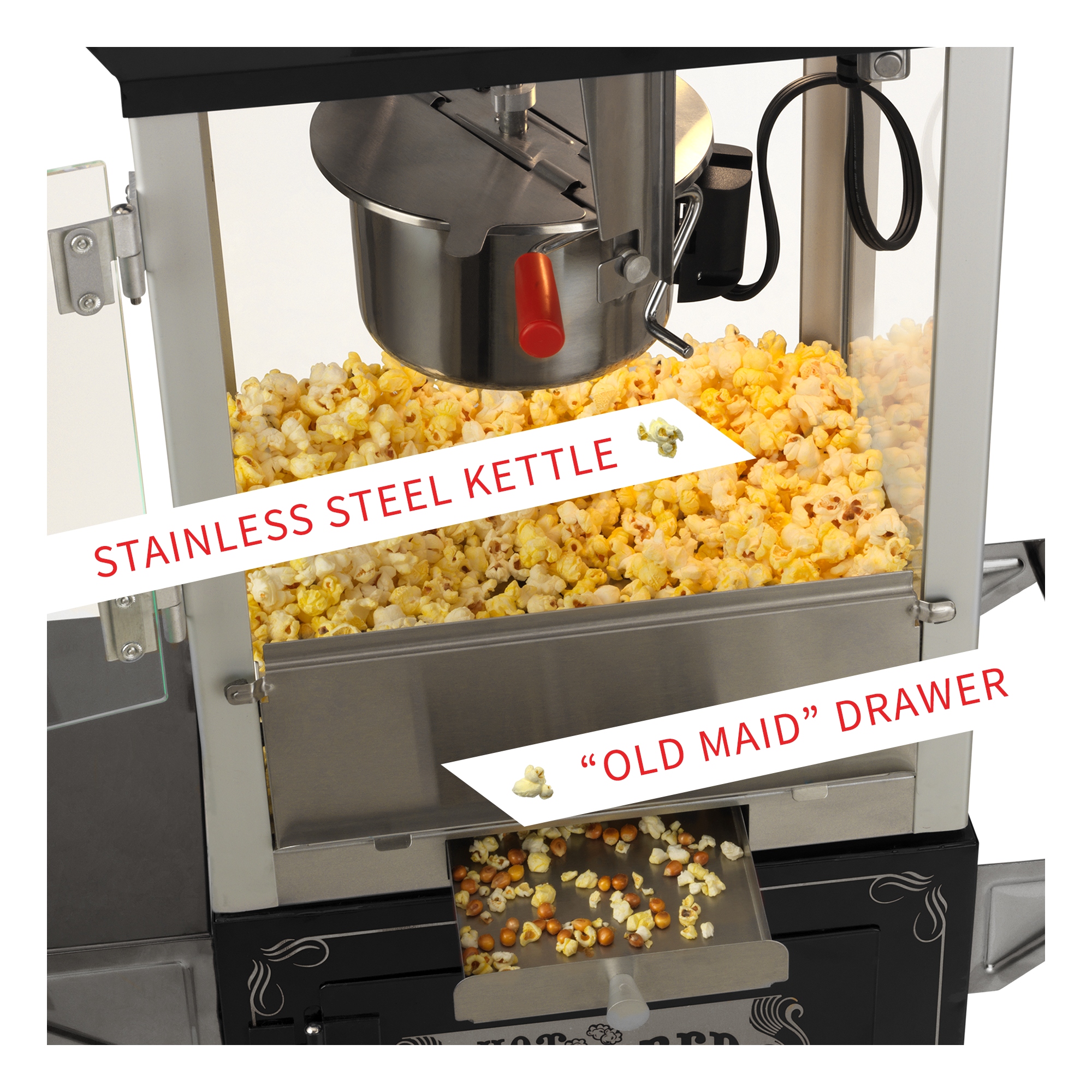 Great Northern Popcorn 1 Cups Oil Popcorn Machine, Stainless Steel, Vintage  Movie Theater Style, Countertop Model in the Popcorn Machines department at