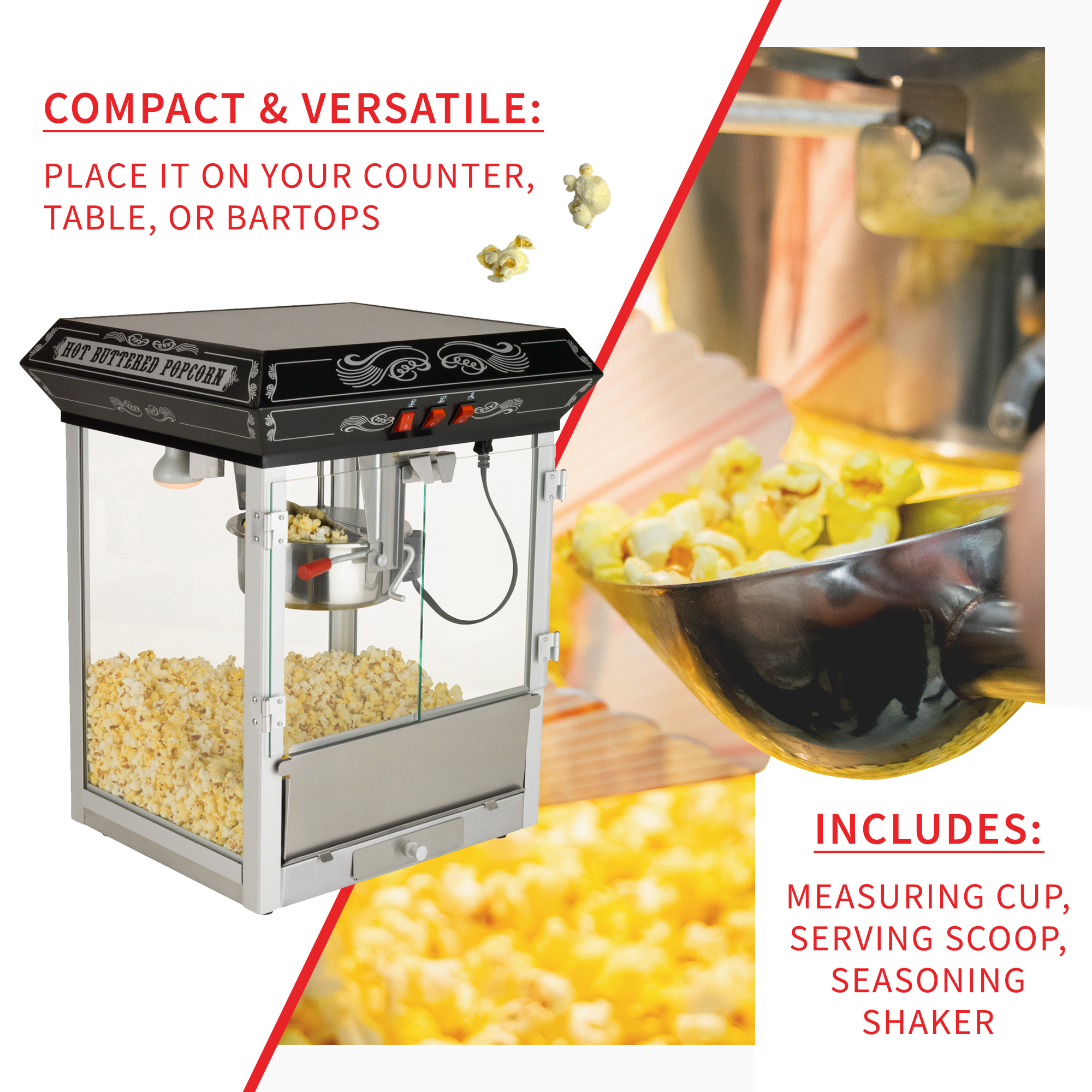 Festi'val 8 oz. Luxury Black Popcorn Popper