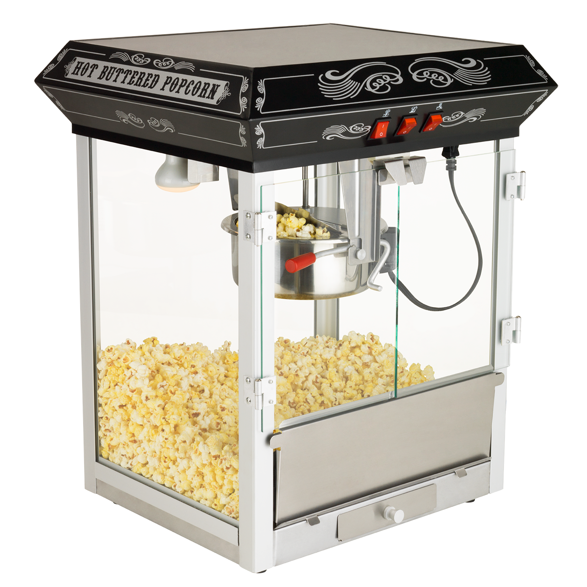 Funtime Carnival Style 8oz Hot Oil Popcorn Machine (Black)