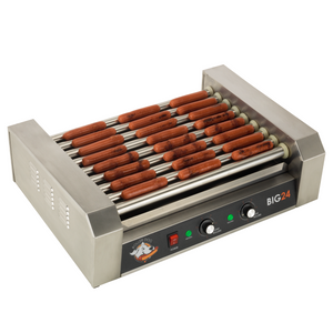 Roller Dog RDB24SS Commercial Style 24 Hot Dog 9 Roller Grill Cooker Machine